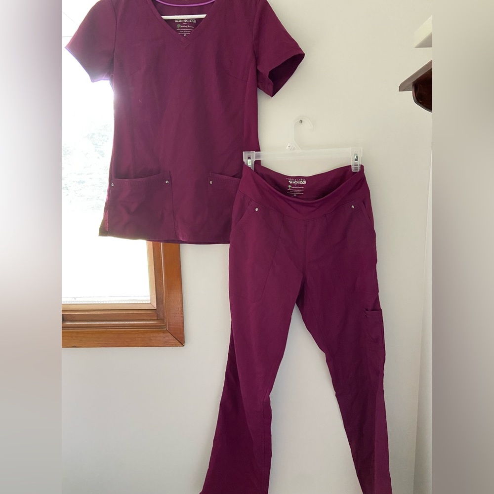 Matching maroon scrub set